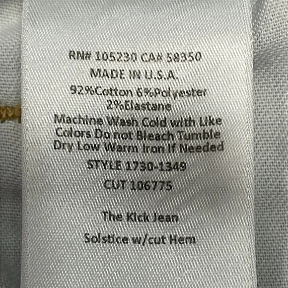 Current/Elliott The Kick Jean Solstice with Cut Hem Distressed 29 - Picture 13 of 14